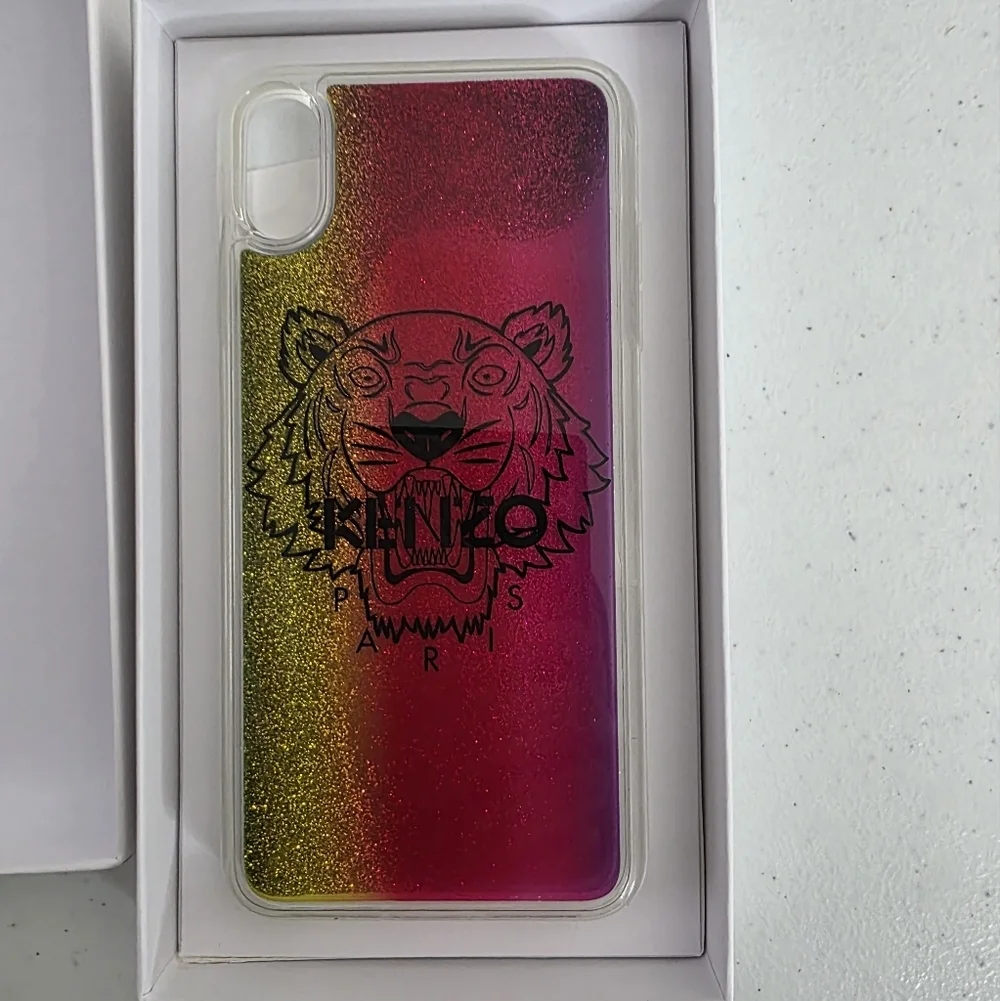 Kenzo Iphone X/XS Glitter Phone Case Tiger Head Image NEW‎